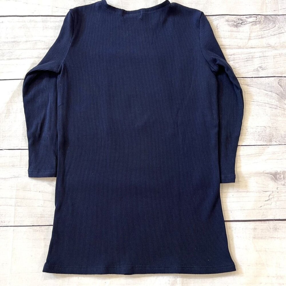 Pea Bee & Jae Navy Blue Ribbed Modal Tee - Picture 6 of 6